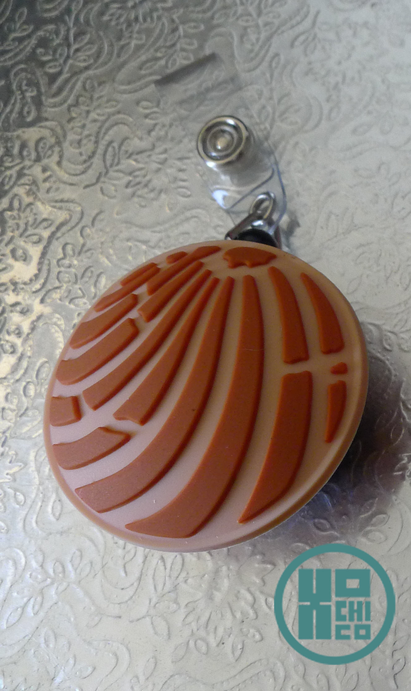 Pan Dulce Concha Rubber Badge Reels – Cute & Functional for Work or School!