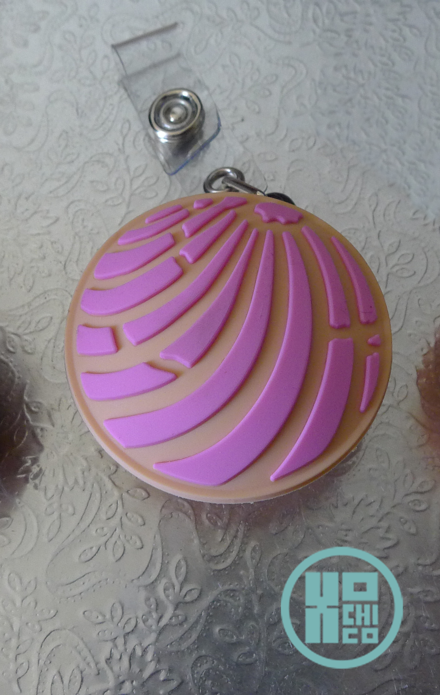 Pan Dulce Concha Rubber Badge Reels – Cute & Functional for Work or School!