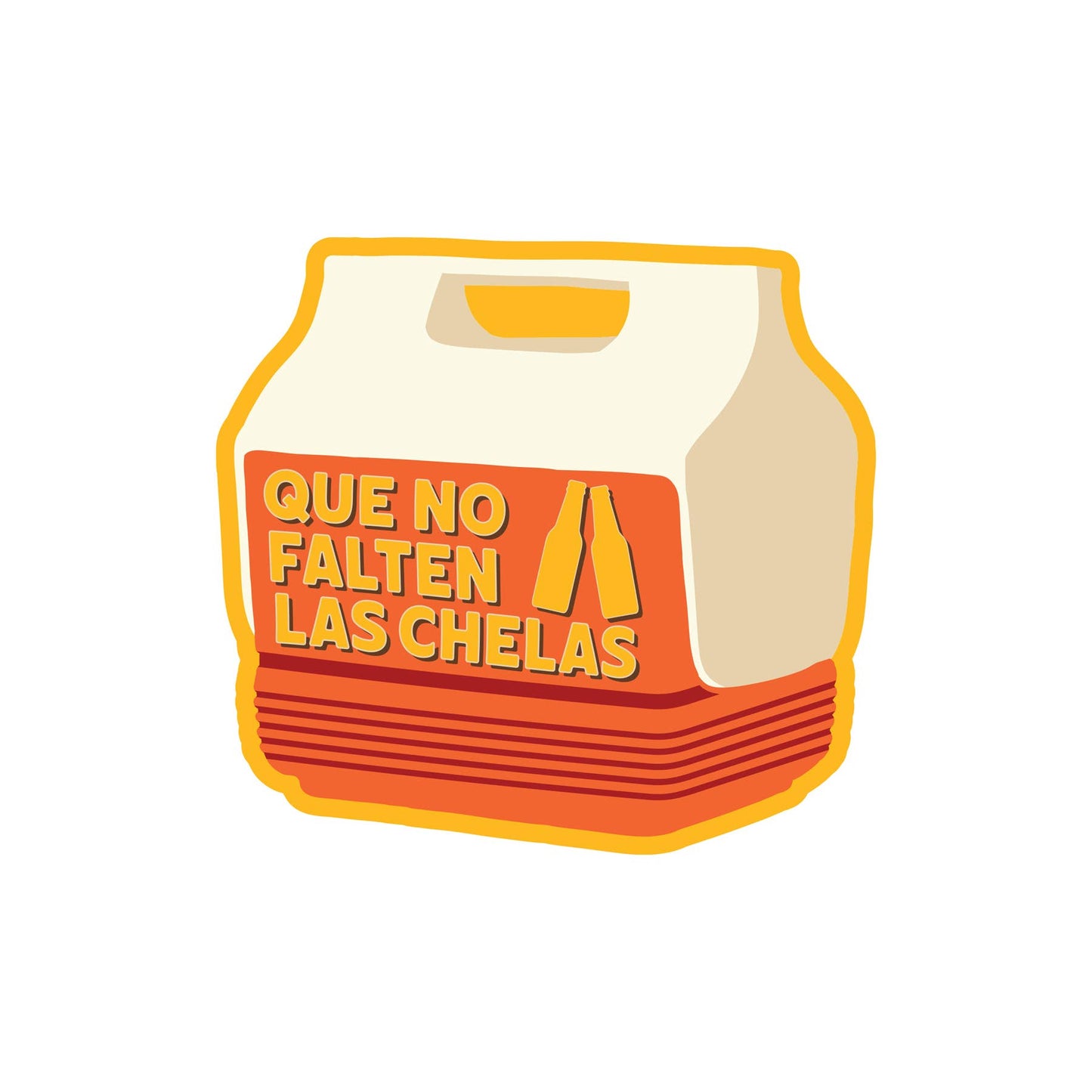 Que No Falten Las Chelas Retro Cooler Vinyl Sticker