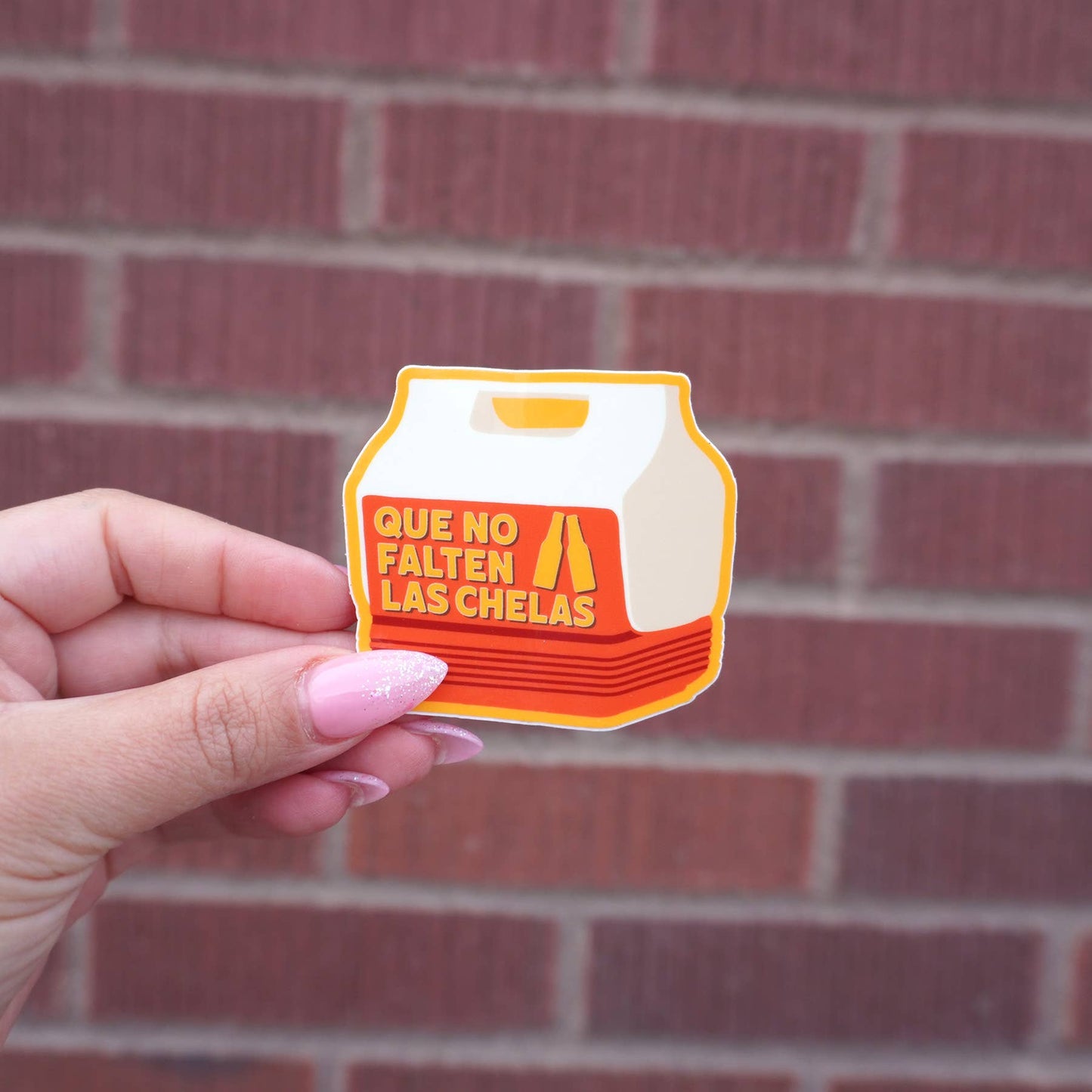 Que No Falten Las Chelas Retro Cooler Vinyl Sticker