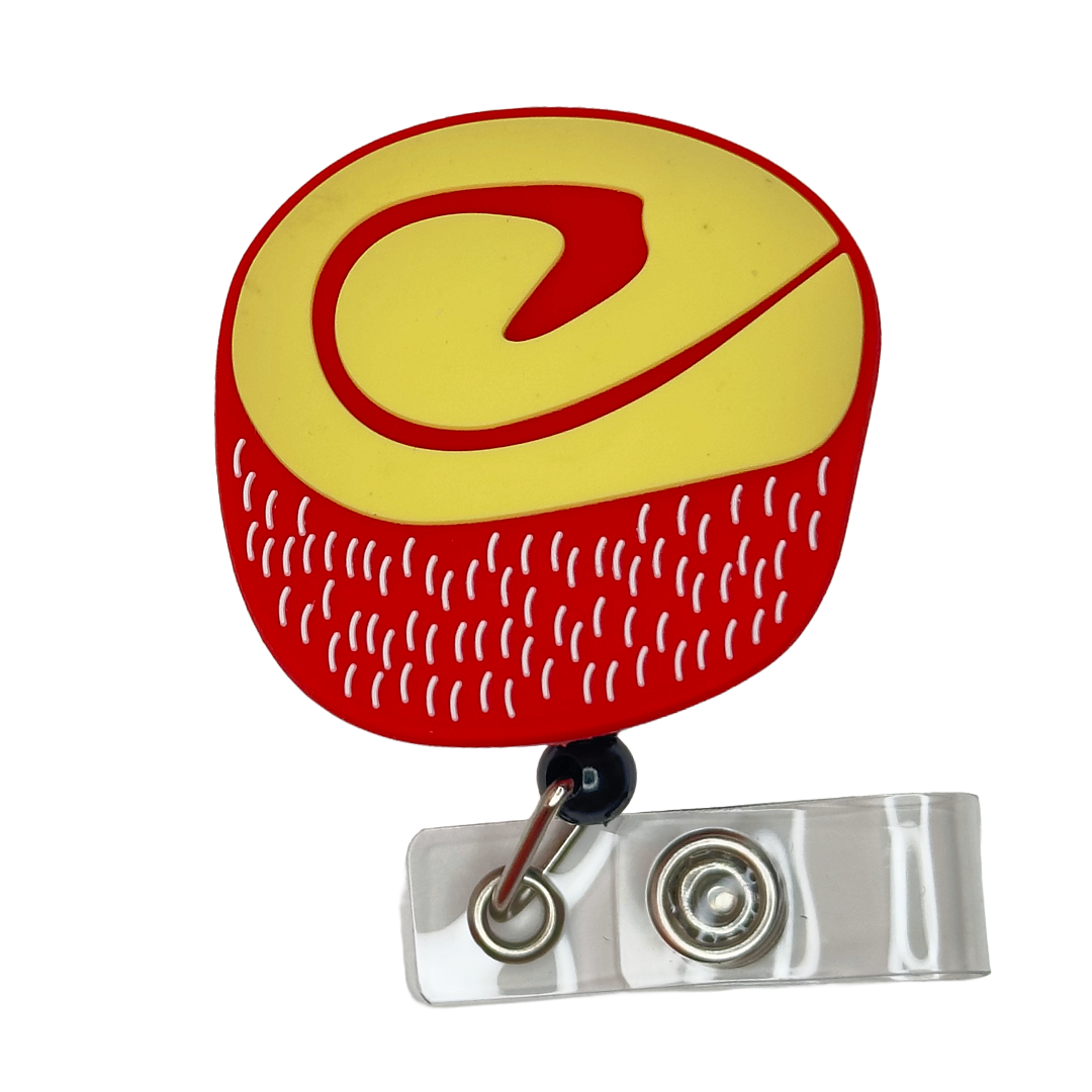 Pan Dulce Concha Rubber Badge Reels – Cute & Functional for Work or School!