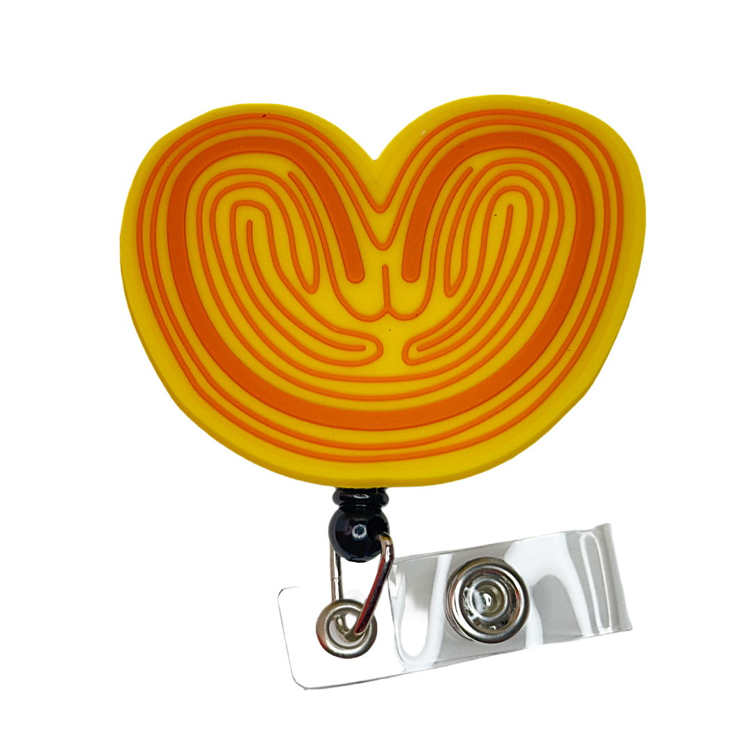 Pan Dulce Concha Rubber Badge Reels – Cute & Functional for Work or School!