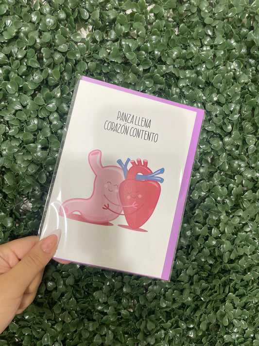 Panza Llena Corazón Contento - Greeting Card