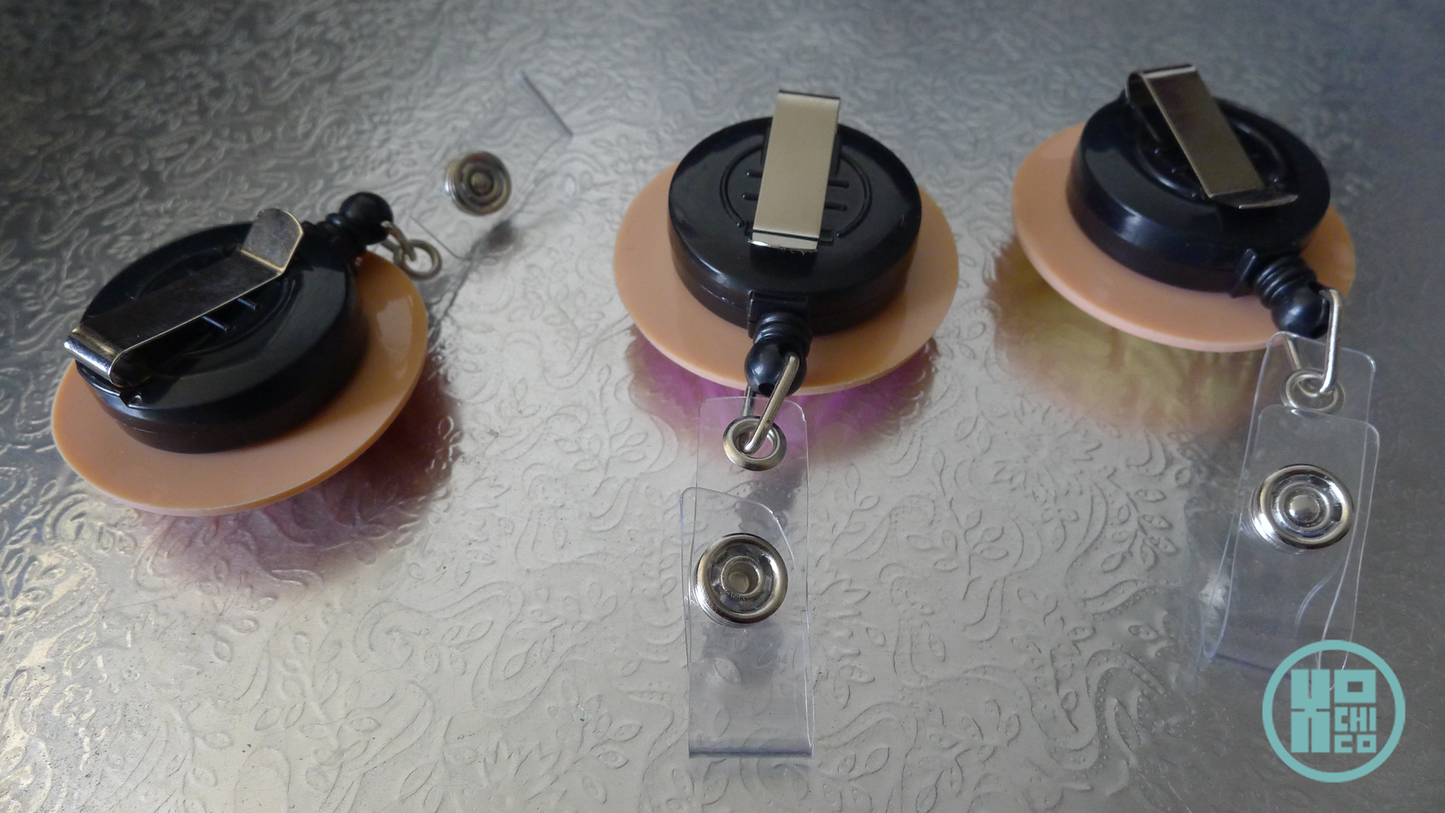 Pan Dulce Concha Rubber Badge Reels – Cute & Functional for Work or School!